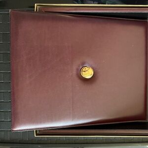 Bosca Vintage Leather 7 Piece Desk Set